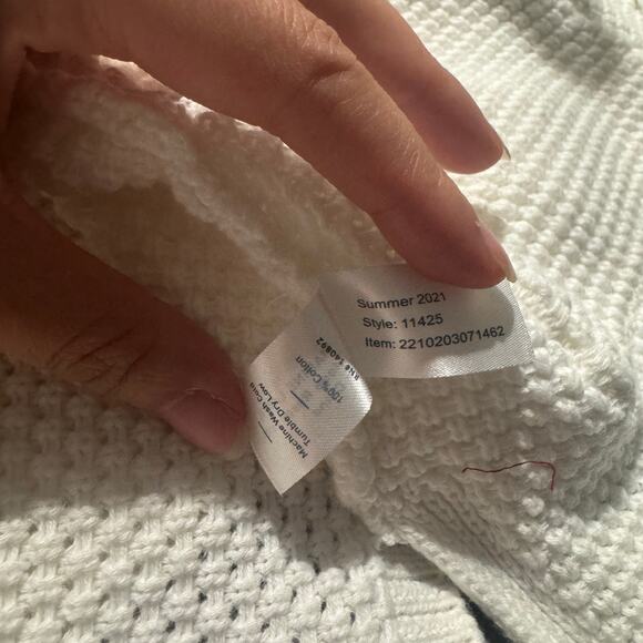 Marine Layer Womens XS Open Front Cotton Cardigan Sweater White Textured Knit - Picture 4 of 11